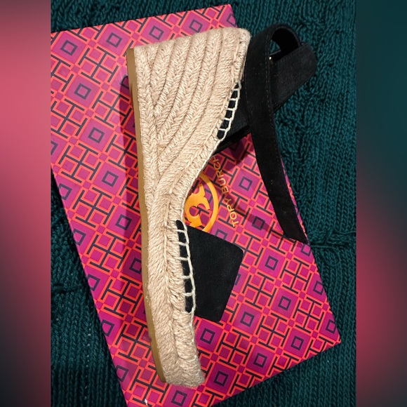 NWT TORY BURCH Laurel Wedge Espadrilles Wrap Around Straps - Picture 12 of 14